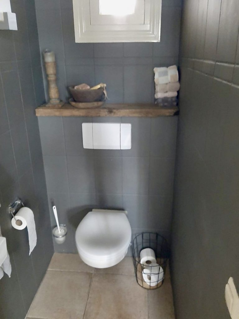 Toilet landelijk met houten plank