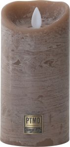 Led kaars - PTMD LED Light Candle rustic brown moveable flame - Medium - Bruin