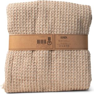 SENZA Recycled Cotton Plaid Wafel Beige