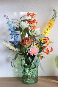 Bloemen op 12 - Zijden Boeket - Veldboeket Bont geplukt - 80 cm hoog - Kunstbloemen