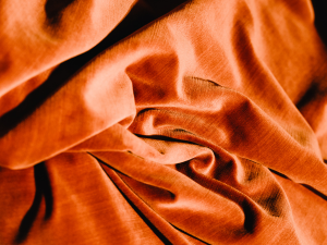 Bruin Oranje velours stof
